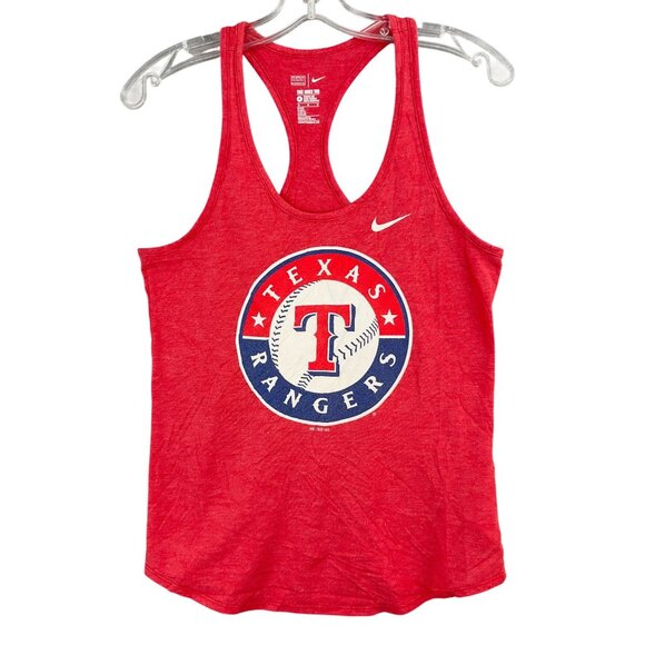 Nike Texas Rangers Womens Red Racerback Tank Top M Sports MLB Tee - Picture 1 of 10